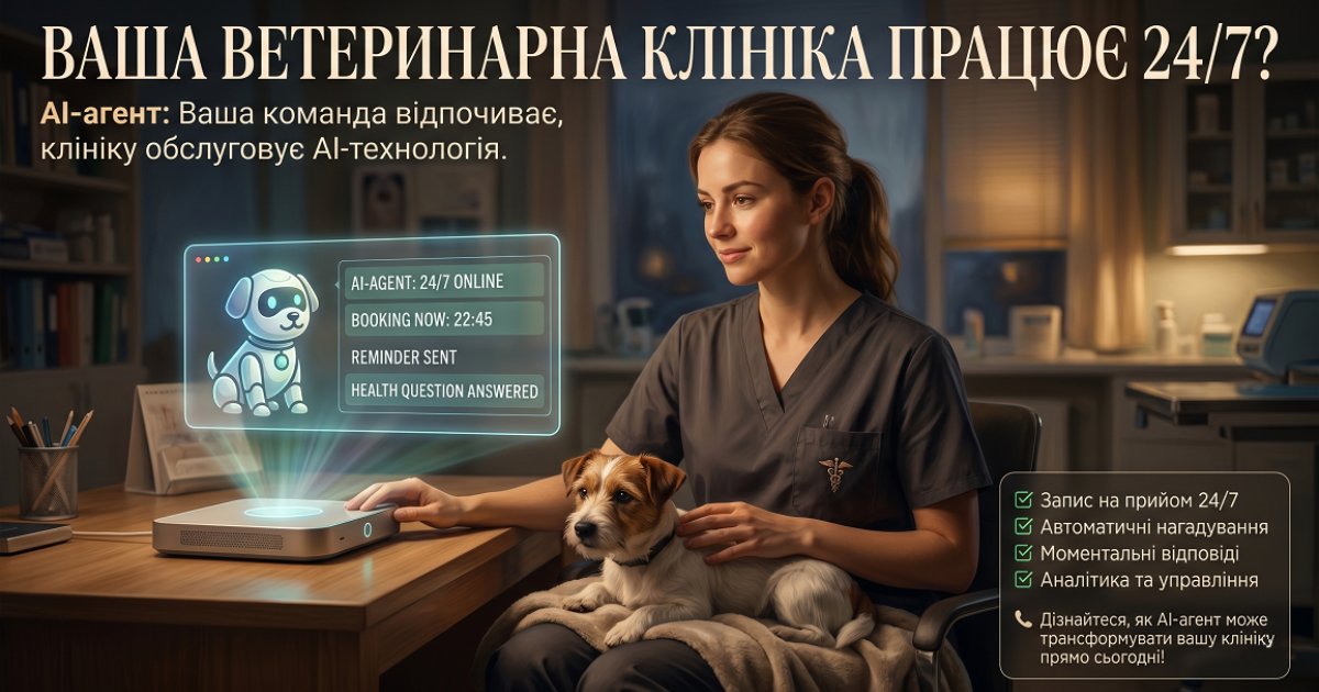 AI-агент для ветеринарної клініки: запис, нагадування про щеплення та підтримка власників