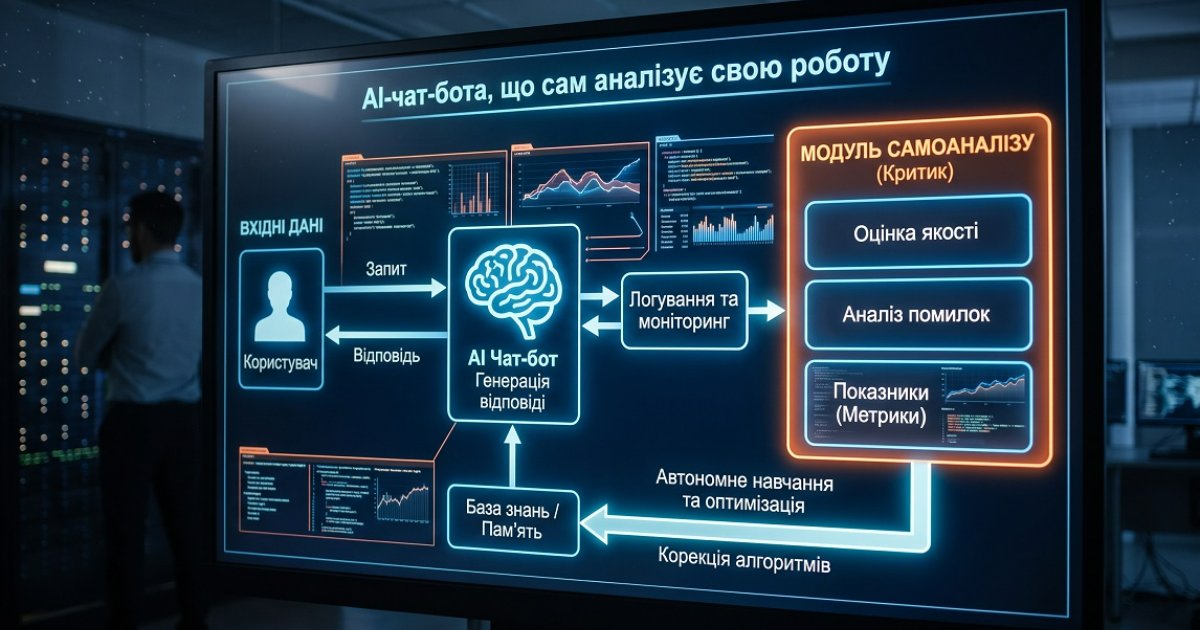 Архітектура AI-чат-бота, що сам аналізує свою роботу
