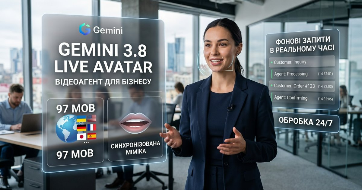 Gemini 3.8 Live Avatar: відеоагенти для бізнесу