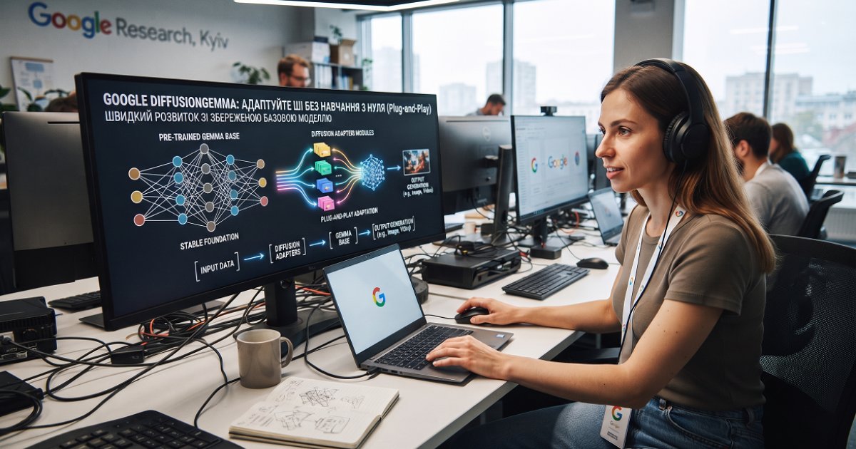 Google DiffusionGemma: як нова архітектура дозволяє будувати AI без навчання з нуля