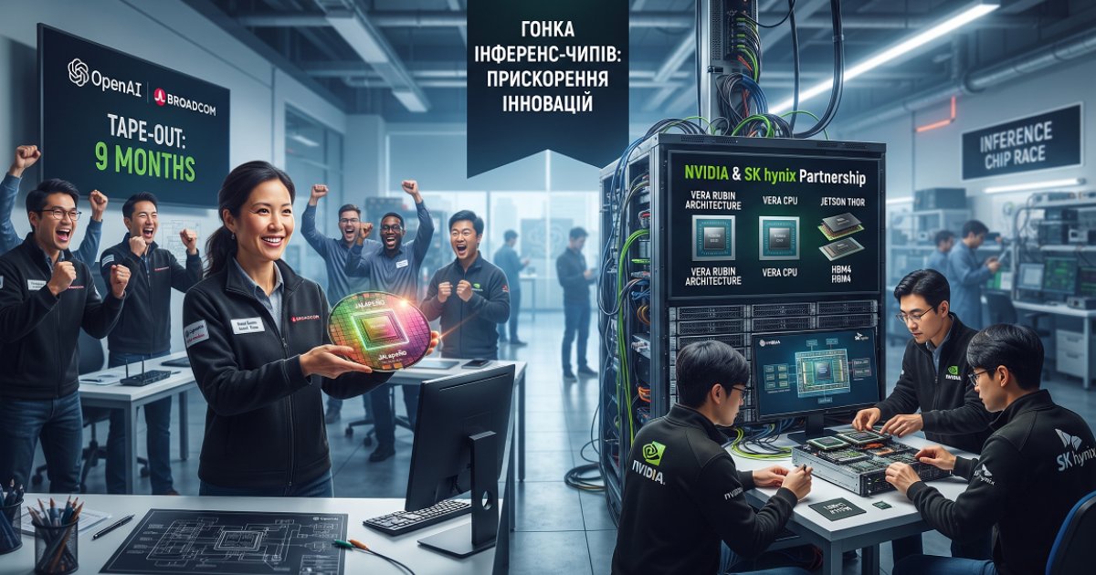 Гонка інференс-чипів прискорюється: OpenAI, Broadcom і NVIDIA змінюють правила гри для бізнесу