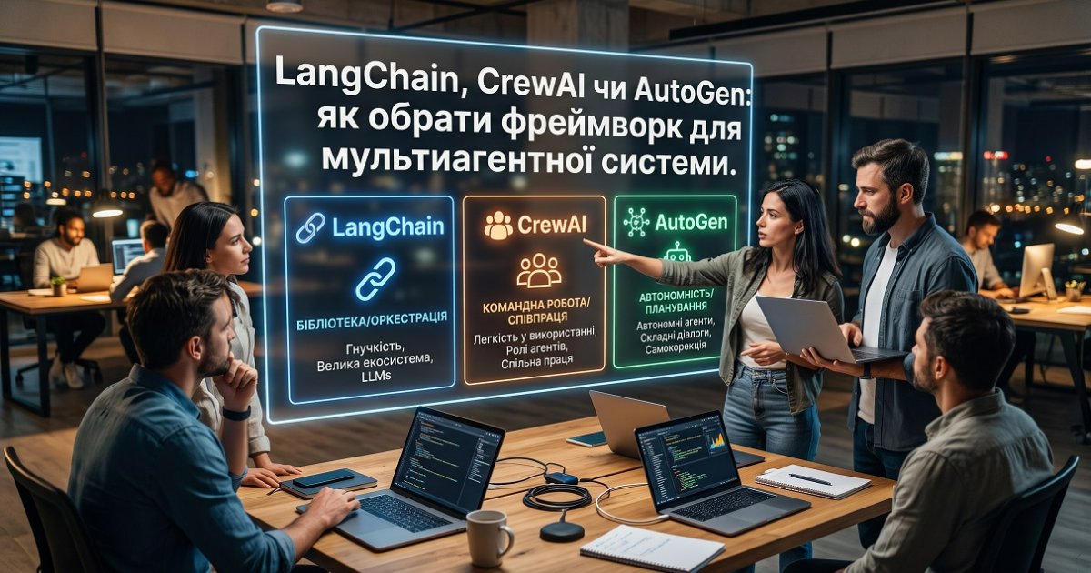 LangChain, CrewAI, AutoGen: як обрати